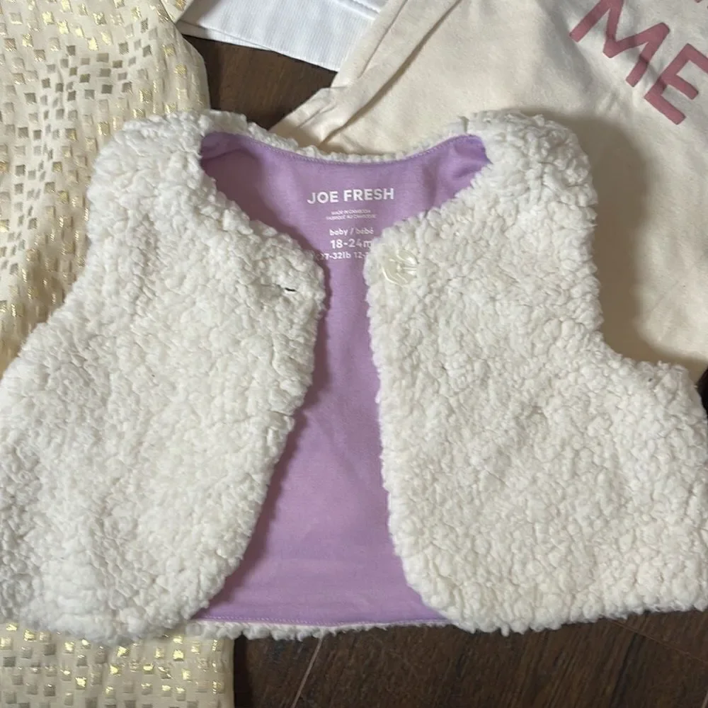 EUC 5 Piece Girls Ivory Gold White Zara + Being Me + BabyGAP + JoeFresh 18-24Mo